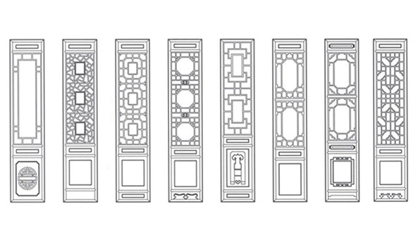 二七喜迎门中式花格CAD设计图样式大全